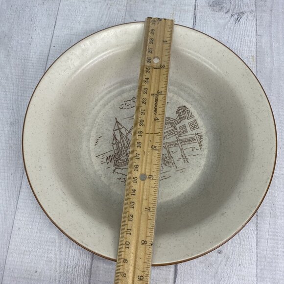 Collection Manoir CXY1 Cabin & Boat Hand Crafted Korea Ceramic Rim Bowls Set 2 - Picture 7 of 13